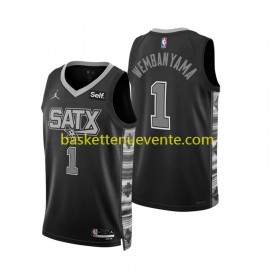 Maillot Basket San Antonio Spurs Victor Wembanyama 1 Jordan 2022-2023 Statement Edition Noir Swingman - Homme